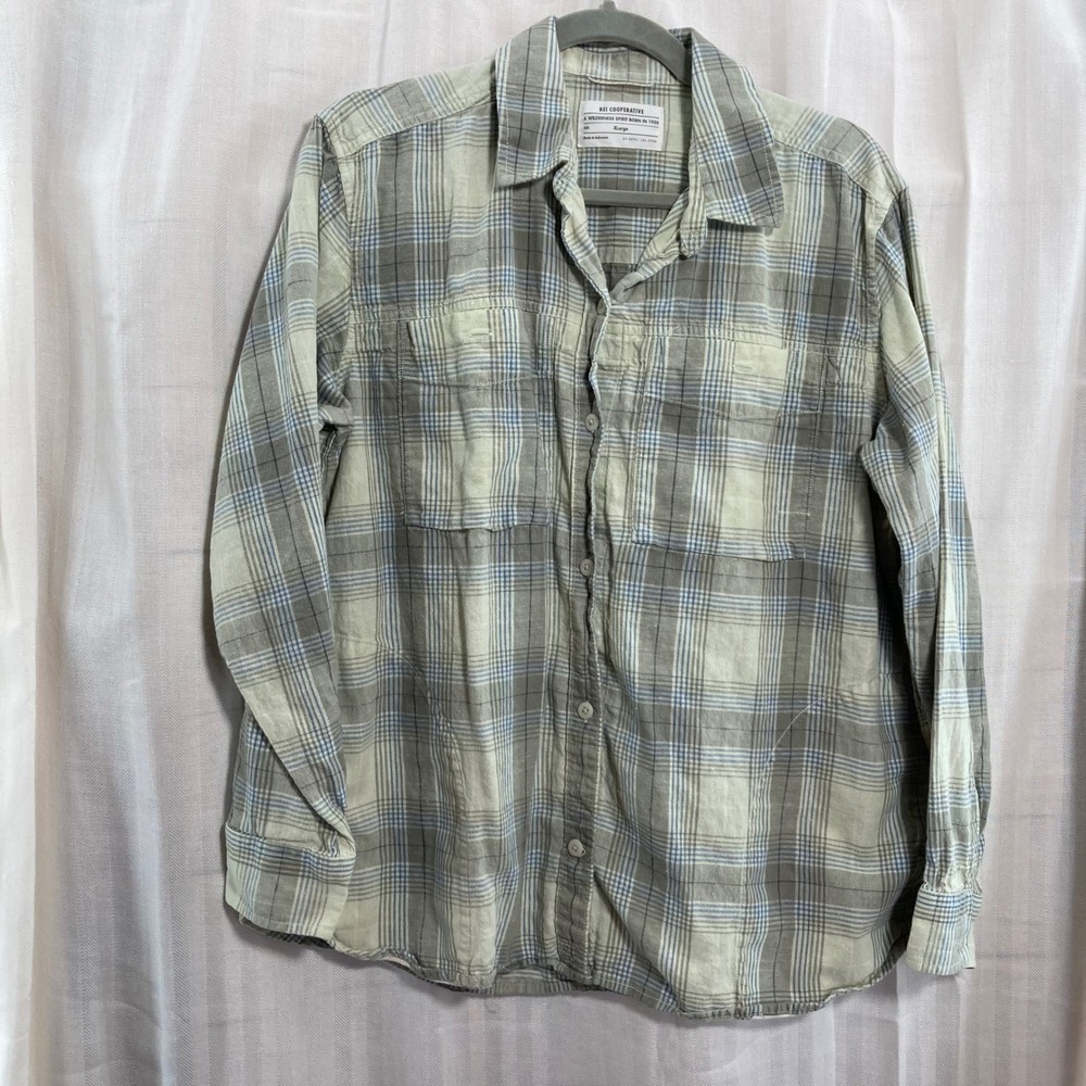 REI COOP Plaid Long Sleeve Button Up Shirt Mens‎ XL Normcore Dadcore Everyday